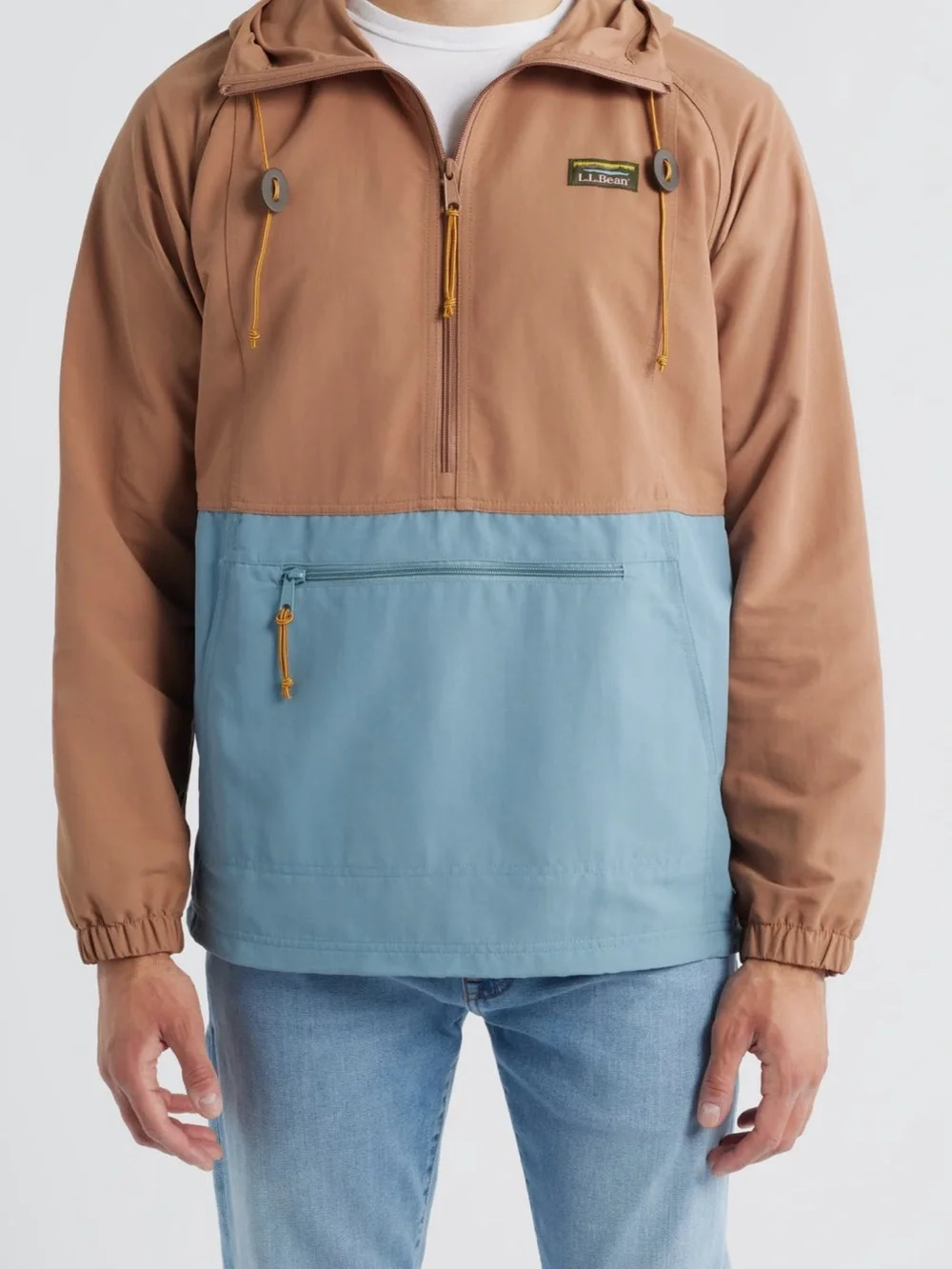 L.L. Bean Men’s Two-Tone Anorak Jacket - Brown & Light Blue XL Regular NWT